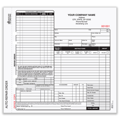 Auto Repair Order Form ARO-657-3 | BF&S
