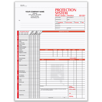 Locksmith Work Order/Invoice Form | Personalized Form